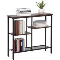 Relaxdays Konsolentisch, Industrial, HxBxT: 75 x 80 x 22 cm, Metall, MDF, schmale Konsole Flur, 4 Ablagen, braun/schwarz Relaxdays Konsolentisch, Industrial, HxBxT: 75 x 80 x 22 cm, Metall, MDF, schmale Konsole Flur, 4 Ablagen, braun/schwarz von RELAXDAYS