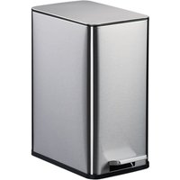 Kosmetikeimer, 10 Liter, Absenkautomatik, entnehmbarer Inneneimer, Bad Mülleimer mit Deckel, Badeimer, silber - Relaxdays von RELAXDAYS