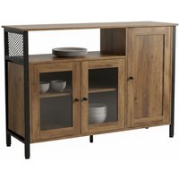 Relaxdays Küchenschrank mit Glastüren, HxBxT: 75 x 110 x 33 cm, 5 Fächer, Sideboard Küche, Holzoptik, braun/schwarz Relaxdays Küchenschrank mit Glastüren, HxBxT: 75 x 110 x 33 cm, 5 Fächer, Sideboard Küche, Holzoptik, braun/schwarz von RELAXDAYS