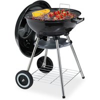 Relaxdays Kugelgrill mit Deckel, Ablage & Aschetopf, fahrbar, Garten & Camping, Grill ∅ 40 cm, Holzkohlegrill, schwarz Relaxdays Kugelgrill mit Deckel, Ablage & Aschetopf, fahrbar, Garten & Camping, Grill ∅ 40 cm, Holzkohlegrill, schwarz von RELAXDAYS