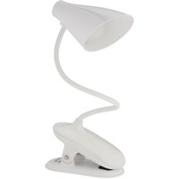 Led Klemmlampe, klemmbare Schreibtischlampe mit Touch, 3 Lichtfarben, flexibel, aufladbare Klemmleuchte, weiß - Relaxdays von RELAXDAYS