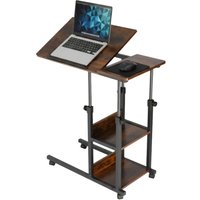 Relaxdays Laptoptisch, 63–90 cm höhenverstellbar, neigbar, Beistelltisch mit Rollen, 2 Ablagen, C-Form, braun/ schwarz Relaxdays Laptoptisch, 63–90 cm höhenverstellbar, neigbar, Beistelltisch mit Rollen, 2 Ablagen, C-Form, braun/ schwarz von RELAXDAYS
