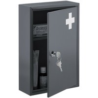 Medizinschrank, abschließbar, 2 Fächer, HxBxT: 32 x 21,5 x 9,5 cm, für Medikamente, Arzneischrank, grau/weiß - Relaxdays Medizinschrank, abschließbar, 2 Fächer, HxBxT: 32 x 21,5 x 9,5 cm, für Medikamente, Arzneischrank, grau/weiß - Relaxdays von RELAXDAYS