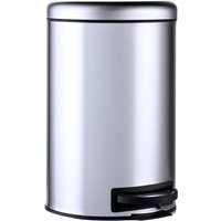 Relaxdays Mülleimer, 12 Liter, entnehmbarer Kunststoff-Inneneimer, Fußpedal, Küche, Bad, Tretmülleimer, Stahl, silber Relaxdays Mülleimer, 12 Liter, entnehmbarer Kunststoff-Inneneimer, Fußpedal, Küche, Bad, Tretmülleimer, Stahl, silber von RELAXDAYS