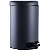 Relaxdays Mülleimer, 12 Liter, entnehmbarer Kunststoff-Inneneimer, mit Fußpedal, Bad, Küche, Tretmülleimer, Stahl, grau von RELAXDAYS