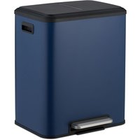 Relaxdays - Mülleimer 2 x 15 Liter, Küchenmülleimer mit entnehmbare Inneneimer, Absenkautomatik und Trittpedal, blau von RELAXDAYS