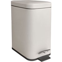 Relaxdays Mülleimer Bad, 5 Liter, Kosmetikeimer mit Soft-Close, matte Optik, entnehmbarer Inneneimer, Treteimer, beige von RELAXDAYS