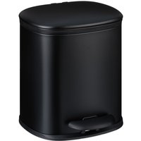 Mülleimer Bad, 5 l, Kosmetikeimer mit Soft-Close, matte Optik, 2 entnehmbare Inneneimer, Treteimer, schwarz - Relaxdays Mülleimer Bad, 5 l, Kosmetikeimer mit Soft-Close, matte Optik, 2 entnehmbare Inneneimer, Treteimer, schwarz - Relaxdays von RELAXDAYS