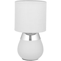 Relaxdays Nachttischlampe Touch dimmbar, moderne Touch Lampe, 3 Stufen, E14, Tischlampe, HxD: 32,5 x 18 cm, grau-silber von RELAXDAYS