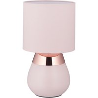 Nachttischlampe mit Touch, Tischlampe Wohn- & Schlafzimmer, Stoffschirm, E14, HxD: 32x18 cm, Touchlampe, rosa - Relaxdays von RELAXDAYS
