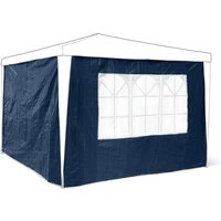 Pavillon-Seitenteile 2er Set, 3x3m, Fenster, Klettverschluss, Wind-/Sichtschutz, für Garten-/Faltpavillon,blau - Relaxdays von RELAXDAYS