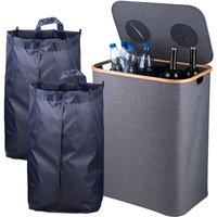 Relaxdays Pfandflaschen Sammelbehälter, 170 L, bis 100 Flaschen, 2 Innenbeutel, Flaschensammler für Glas & Plastik, grau Relaxdays Pfandflaschen Sammelbehälter, 170 L, bis 100 Flaschen, 2 Innenbeutel, Flaschensammler für Glas & Plastik, grau von RELAXDAYS