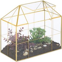 Relaxdays - Pflanzenterrarium, Glas & Kupfer, hbt: 27x30x15 cm Deko Glashaus Kakteen & Moos, Glaskasten Fensterbank, gold Relaxdays - Pflanzenterrarium, Glas & Kupfer, hbt: 27x30x15 cm Deko Glashaus Kakteen & Moos, Glaskasten Fensterbank, gold von RELAXDAYS
