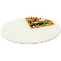 Relaxdays Pizzastein rund, Steinplatte für Pizza & Flammkuchen, Backstein für Ofen & Grill, Cordierit, 33 cm Ø, beige von RELAXDAYS