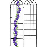 Rankgitter Metall, 2er Set, Rankhilfe für Kletterpflanzen, zum Stecken, Rankspalier HxB: 183 x 51 cm, schwarz - Relaxdays von RELAXDAYS