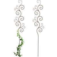 Relaxdays Rankhilfe, 2er Set, Bodenstecker, HxB: 160 x 30 cm, Rankgitter für Kletterpflanzen, Metall, freistehend, braun von RELAXDAYS