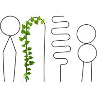 Relaxdays - Rankhilfe 4tlg. Set, Kletterhilfe Metall, geometrische Formen, Topf- & Zimmerpflanzen, Pflanzenstütze, schwarz von RELAXDAYS