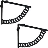 Relaxdays - Regalträger, 2er Set, Gusseisen, Ketten-Motiv, antikes Design, Winkel für Regalbretter, Regalhalter, schwarz von RELAXDAYS