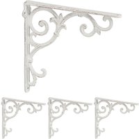 Relaxdays Regalwinkel, 4er Set, Gusseisen, antike Regalträger, Winkel Regalbretter, HxBxT: 24,5 x 4 x 24,5 cm, weiß Relaxdays Regalwinkel, 4er Set, Gusseisen, antike Regalträger, Winkel Regalbretter, HxBxT: 24,5 x 4 x 24,5 cm, weiß von RELAXDAYS