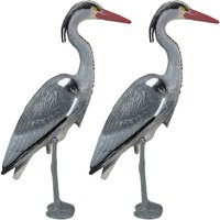 Relaxdays - Reiher Gartenfigur, 2er Set, gegen Fischreiher, für Gartenteich, mit Erdspieß, Kunststoff, Reiherschreck, grau Relaxdays - Reiher Gartenfigur, 2er Set, gegen Fischreiher, für Gartenteich, mit Erdspieß, Kunststoff, Reiherschreck, grau von RELAXDAYS
