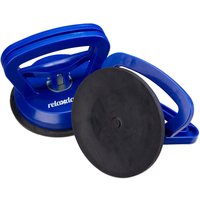 Relaxdays - Saugheber 2er Set, Transport von Scheiben, Fliesen & Platten, Glasheber bis 45 kg, Saughalter ø 12 cm, blau von RELAXDAYS