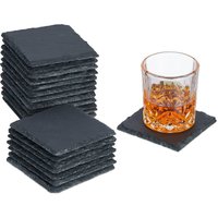 Relaxdays - Schiefer Untersetzer, 20er Set, eckige Glasuntersetzer, 10x10 cm, Raclette- & Getränkeuntersetzer, anthrazit Relaxdays - Schiefer Untersetzer, 20er Set, eckige Glasuntersetzer, 10x10 cm, Raclette- & Getränkeuntersetzer, anthrazit von RELAXDAYS