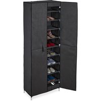 Relaxdays Schuhschrank, 30 Paar Schuhe, magnetische Türen, Stecksystem, Stoffschrank HBT: 168 x 61 x 31,5 cm, anthrazit von RELAXDAYS