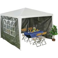 Seitenteile für Pavillon, 3er Set, Seitenwand 3x3m Pavillon, mit Fenster, Klettverschluss, Pavillonwand, grau - Relaxdays von RELAXDAYS