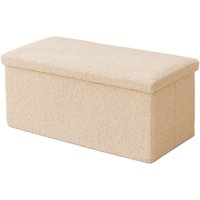 Relaxdays Sitzbank, Stauraum, Teddystoff, faltbar, gepolstert, Flur, Schlafzimmer, HBT: 38x76x38 cm, Sitztruhe, beige Relaxdays Sitzbank, Stauraum, Teddystoff, faltbar, gepolstert, Flur, Schlafzimmer, HBT: 38x76x38 cm, Sitztruhe, beige von RELAXDAYS