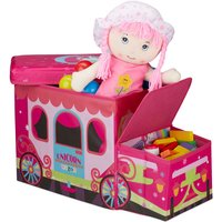 Sitzbox Kinder, Staubox mit Deckel, Spielzeug, faltbar, Einhorn, Stauraum, Jungen & Mädchen, 50 Liter, pink - Relaxdays Sitzbox Kinder, Staubox mit Deckel, Spielzeug, faltbar, Einhorn, Stauraum, Jungen & Mädchen, 50 Liter, pink - Relaxdays von RELAXDAYS