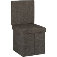 Relaxdays Sitzhocker mit Lehne, HxBxT:73x38x38cm, stabiler Sitzcube, Fußablage, Aufbewahrungsbox, Deckel abnehmbar,braun von RELAXDAYS