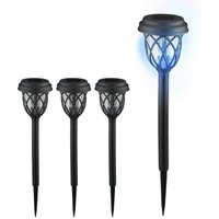 Solarlampen 4er Set, Laternen-Optik, led Gartenleuchten, HxD: 42,5 x 10 cm, mit Erdspieß, schwarz/transparent - Relaxdays Solarlampen 4er Set, Laternen-Optik, led Gartenleuchten, HxD: 42,5 x 10 cm, mit Erdspieß, schwarz/transparent - Relaxdays von RELAXDAYS