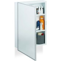 Spiegelschrank Bad, Hängeschrank, eintüriger Wandschrank aus Stahl, mit 3 Ablagen, hbt: 56x40,5x12,5 cm, weiß - Relaxdays von RELAXDAYS