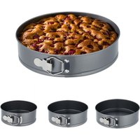 Relaxdays Springform 4er Set, rund, Ø 18, 20, 22, 24 cm, Edelstahl, antihaftbeschichtete Backform für Kuchen, anthrazit Relaxdays Springform 4er Set, rund, Ø 18, 20, 22, 24 cm, Edelstahl, antihaftbeschichtete Backform für Kuchen, anthrazit von RELAXDAYS