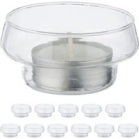 Teelichthalter schwimmend, 12er Set, Glas, Tischdeko Hochzeit, Pool & Teich, Schwimmteelichter, transparent - Relaxdays Teelichthalter schwimmend, 12er Set, Glas, Tischdeko Hochzeit, Pool & Teich, Schwimmteelichter, transparent - Relaxdays von RELAXDAYS