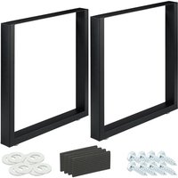 Tischkufen 2er Set, BxH: 70x72 cm, Metall Tischbeine Schreibtisch, Esstisch, Couchtisch, Industrial, schwarz - Relaxdays Tischkufen 2er Set, BxH: 70x72 cm, Metall Tischbeine Schreibtisch, Esstisch, Couchtisch, Industrial, schwarz - Relaxdays von RELAXDAYS