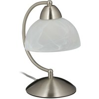 Tischlampe Touch, Retro Design, E14-Fassung, dimmbare Nachttischlampe, Glas & Eisen, hbt 25x15x19 cm, silber - Relaxdays von RELAXDAYS