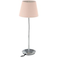 Tischlampe flexibel, mit Stoffschirm, verchromter Fuß, E14 Fassung, Nachttischlampe, HxD: 47 x 17 cm, rosa - Relaxdays von RELAXDAYS