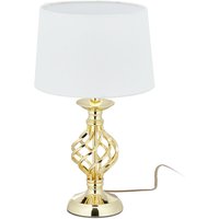 Tischlampe modern, Nachttischlampe Touch, 3 Stufen dimmbar, E14 Tischleuchte edel, HxD 43,5 x 25 cm, gold/weiß - Relaxdays Tischlampe modern, Nachttischlampe Touch, 3 Stufen dimmbar, E14 Tischleuchte edel, HxD 43,5 x 25 cm, gold/weiß - Relaxdays von RELAXDAYS