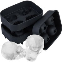 Relaxdays Totenkopf Eiswürfelform, 2er Set, Silikon, Halloween, 4 einzelne Totenköpfe, Eisgießform, Gothic-Stil, schwarz Relaxdays Totenkopf Eiswürfelform, 2er Set, Silikon, Halloween, 4 einzelne Totenköpfe, Eisgießform, Gothic-Stil, schwarz von RELAXDAYS