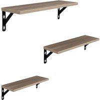 Relaxdays Wandregal Set, 3 Größen: 30/ 35/ 40 cm Breite, Industrial Design, stabile Regalbretter, MDF & Eisen, hellbraun Relaxdays Wandregal Set, 3 Größen: 30/ 35/ 40 cm Breite, Industrial Design, stabile Regalbretter, MDF & Eisen, hellbraun von RELAXDAYS