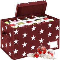 Relaxdays Weihnachtskugel Aufbewahrungsbox, 30 Kugeln, HxBxT: 26,5 x 42,5 x 26 cm, Polyester, Pappe, Kugelkiste, rot Relaxdays Weihnachtskugel Aufbewahrungsbox, 30 Kugeln, HxBxT: 26,5 x 42,5 x 26 cm, Polyester, Pappe, Kugelkiste, rot von RELAXDAYS