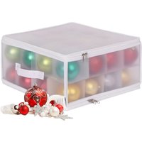 Relaxdays Weihnachtskugel Aufbewahrungsbox, 32 Kugeln, HxBxT: 18x36x36 cm, Kunststoff, Pappe, Kugelbox, transparent/weiß Relaxdays Weihnachtskugel Aufbewahrungsbox, 32 Kugeln, HxBxT: 18x36x36 cm, Kunststoff, Pappe, Kugelbox, transparent/weiß von RELAXDAYS