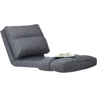 Relaxliege Sessel, Faltmatratze, verstellbare Lehne, Polster, für Drinnen, Bodensitzkissen, 194 cm lang, grau - Relaxdays von RELAXDAYS