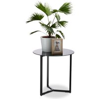 Runder Beistelltisch aus Glas und Metall, dekorativer Loungetisch, HxBxT: 51 x 50 x 50 cm, in edlem Schwarz - Relaxdays von RELAXDAYS