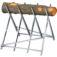 Sägebock, Holzsägearbeiten, klappbar, 150 kg, Sägegestell für Kettensägen, Stahl, hbt: 80 x 80 x 82 cm, silber - Relaxdays von RELAXDAYS