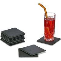 Relaxdays - Schiefer Untersetzer, 10er Set, eckige Glasuntersetzer, 10x10 cm, Raclette- & Getränkeuntersetzer, anthrazit Relaxdays - Schiefer Untersetzer, 10er Set, eckige Glasuntersetzer, 10x10 cm, Raclette- & Getränkeuntersetzer, anthrazit von RELAXDAYS