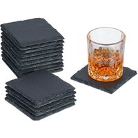 Relaxdays - Schiefer Untersetzer, 16er Set, eckige Glasuntersetzer, 10x10 cm, Raclette- & Getränkeuntersetzer, anthrazit Relaxdays - Schiefer Untersetzer, 16er Set, eckige Glasuntersetzer, 10x10 cm, Raclette- & Getränkeuntersetzer, anthrazit von RELAXDAYS