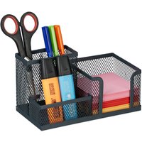Schreibtisch-Organizer, 3 Fächer, Mesh-Design, Metall, hbt 10 x 18,5 x 9,5 cm, Ordnungsbox für Büro, anthrazit - Relaxdays Schreibtisch-Organizer, 3 Fächer, Mesh-Design, Metall, hbt 10 x 18,5 x 9,5 cm, Ordnungsbox für Büro, anthrazit - Relaxdays von RELAXDAYS
