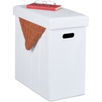 Sitzhocker mit Stauraum, Kunstleder, gepolstert, faltbarer Hocker, Wohnzimmer, HxBxT: 49 x 48,5 x 27 cm, weiß - Relaxdays Sitzhocker mit Stauraum, Kunstleder, gepolstert, faltbarer Hocker, Wohnzimmer, HxBxT: 49 x 48,5 x 27 cm, weiß - Relaxdays von RELAXDAYS